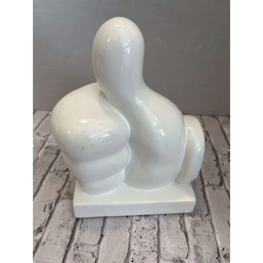 Disney Mickey Mouse Thumbs Up White Gloves Bookends Ceramic Hands Set 5.5 x 8.5